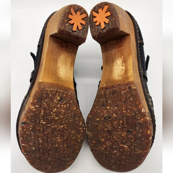 Art Amsterdam Black Leather Women Size 39 Clog Shootie Reptile Textured - Picture 12 of 15